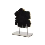 LITTON LANE Large Live Edge Black Petrified Wood Slice Sculpture on Silver Metal Stand thumbnail 2