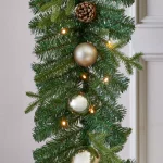 Home Accents Holiday St. Germain 9 ft. Pre-Lit LED Artificial Christmas Garland with Champagne & Gold Ornaments thumbnail 3