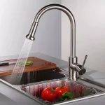 Vanity Art Brushed Nickel Single-Handle Pull-Down Kitchen Faucet with 360 Degree Swivel Spout thumbnail 2