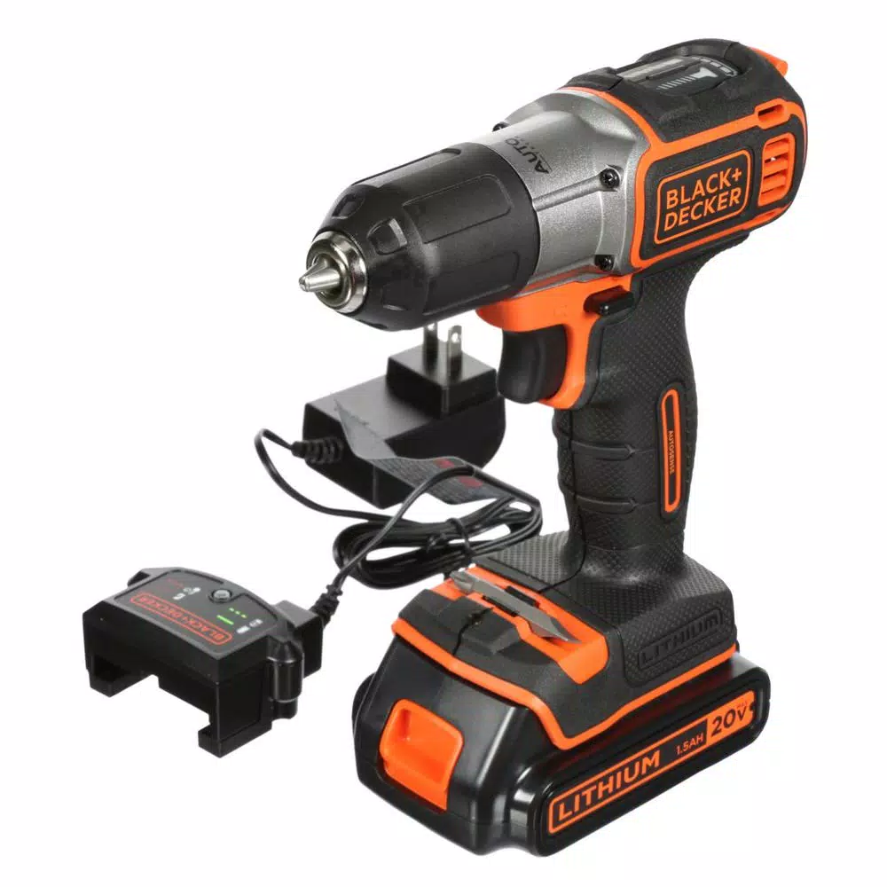 BLACK+DECKER 20V MAX Cordless Drill/Driver with Autosense Technology, 1.5 Ah Battery and Charger