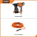 RIDGID 15-Degree 1-3/4 in. Coil Roofing Nailer with 50 ft. Lay Flat Air Hose Kit thumbnail 2