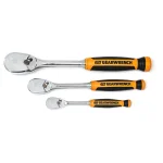 GearWrench 3-Piece 90-Tooth Dual Material Ratchet Set, 1/4 in., 3/8 in., and 1/2 in. thumbnail 1
