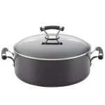 Circulon Contempo 7.5 qt. Hard-Anodized Aluminum Nonstick Stock Pot with Glass Lid, Black thumbnail 1