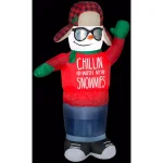 Gemmy 6 ft. Animated Inflatable Chillin Snowman with Christmas Sweater - Airblown Holiday Decor thumbnail 1