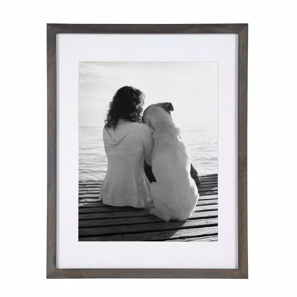 DesignOvation Design Ovation Gallery Wood Photo Frame Set, Gray, 14 x 18 in. (Set of 2)