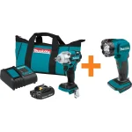 Makita 18V LXT Brushless 1/2 in. 3-Speed Impact Wrench Kit with Bonus LED Flashlight thumbnail 1