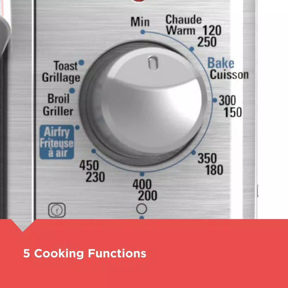 BLACK+DECKER 1500W Extra Wide Crisp 'N Bake Air Fry Toaster Oven, 8-Slice, Stainless Steel