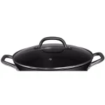IMUSA 6 qt. Round Lightweight Cast Iron Dutch Oven with Tempered Glass Lid, Black thumbnail 3