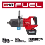 Milwaukee M18 FUEL 1 in. High Torque Impact Wrench Kit with Two 12.0 Ah Batteries and Charger thumbnail 3