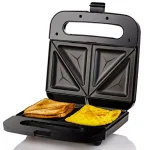 Ovente GPS401 2-Slice Electric Sandwich Maker, 750W Non-Stick Grill, Stainless Steel, Black thumbnail 1