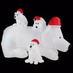 JOYDECOR 6 ft. Polar Bear Family Christmas Inflatable with LED Lights and Red Santa Hats thumbnail 1