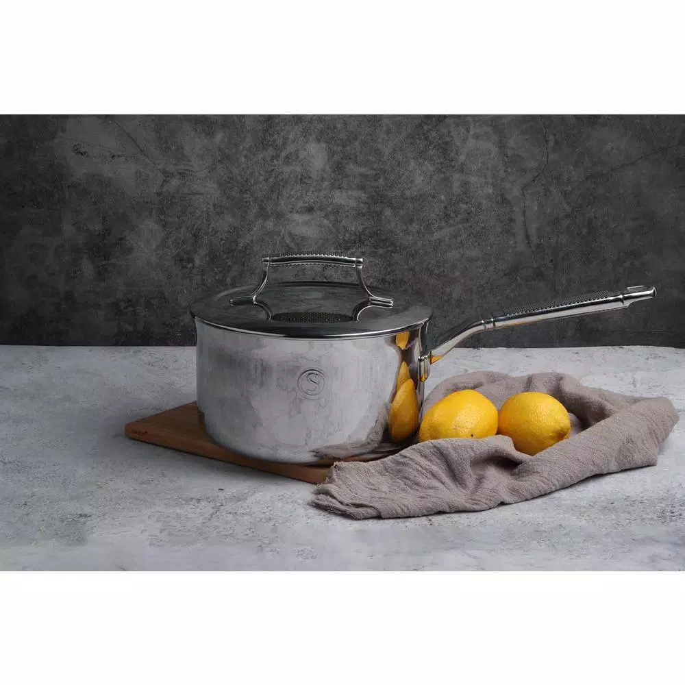 Saveur Selects Voyage 3 qt. Tri-Ply Stainless Steel Saucepan with Lid