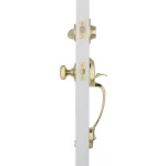 Schlage Plymouth Bright Brass Single Cylinder Deadbolt and Knob Handleset thumbnail 2
