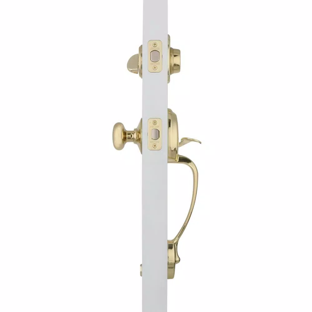 Schlage Plymouth Bright Brass Single Cylinder Deadbolt and Knob Handleset