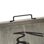 Elegant Designs Rustic Gray Wooden Decorative Serving Tray with Black Metal Handles thumbnail 7