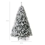 Best Choice Products 7.5 ft. Pre-Lit Flocked Artificial Christmas Tree with 550 Warm White Incandescent Lights thumbnail 7