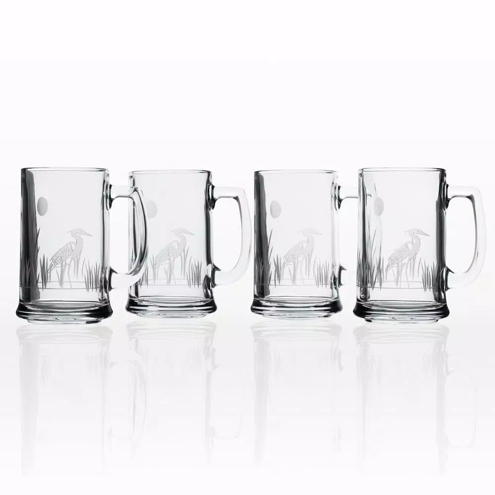 Rolf Glass Heron 16 oz. Beer Mug Set of 4