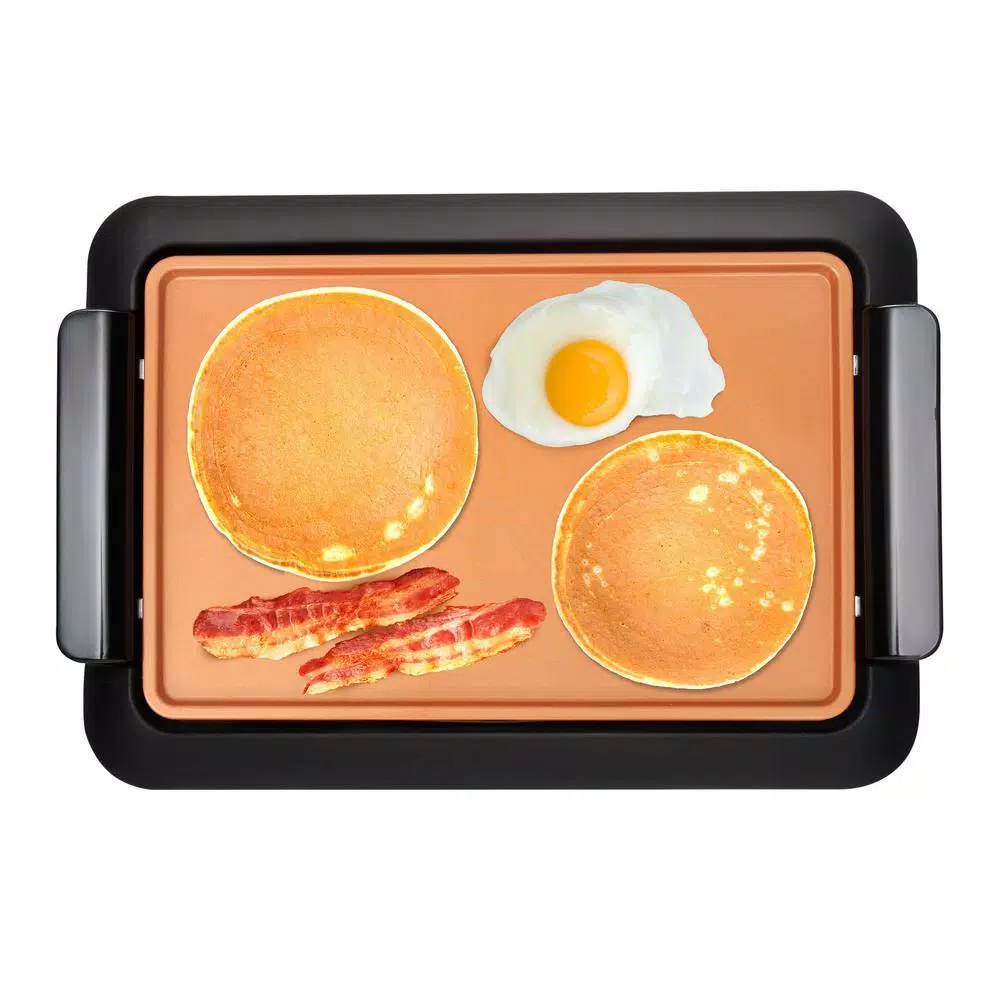 Gotham Steel 234 sq. in. Black Copper Non-Stick Ti-Ceramic Smokeless Indoor Electric Grill & Griddle