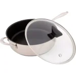 Hampton Bay Ozeri Earth Pan ETERNA 5.3 qt. Stainless Steel Nonstick Sauce Pan with Glass Lid thumbnail 1