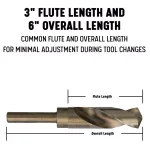 Drill America M42 Cobalt Reduced Shank Drill Bit Set, 5-Piece (9/16 in. - 1 in.) thumbnail 8