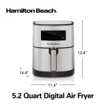 Hamilton Beach 5.3 Qt. Digital Air Fryer, 1700W Stainless Steel with 8 Presets thumbnail 2