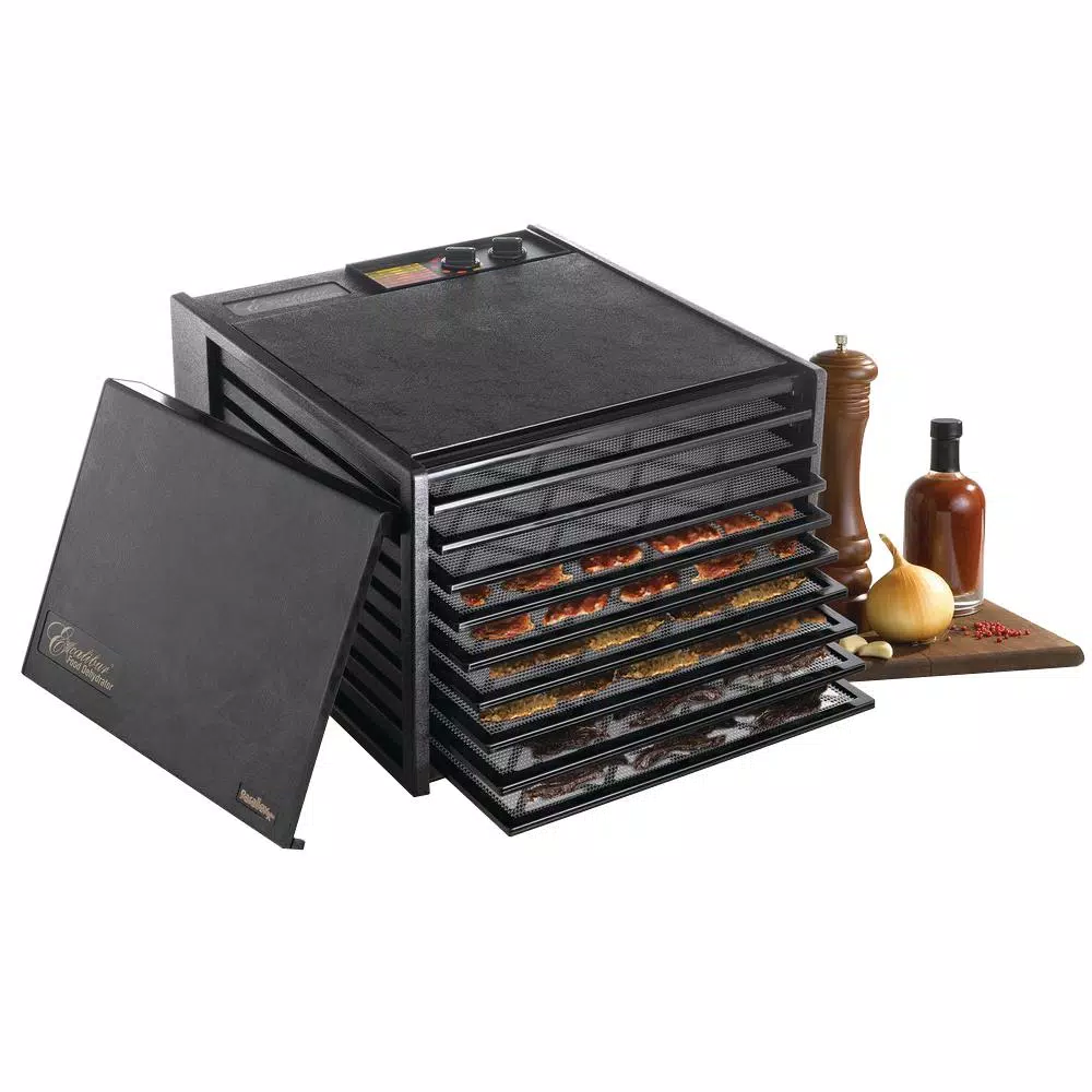 Excalibur 9-Tray Black Electric Food Dehydrator with 26-Hour Timer and Adjustable Temperature