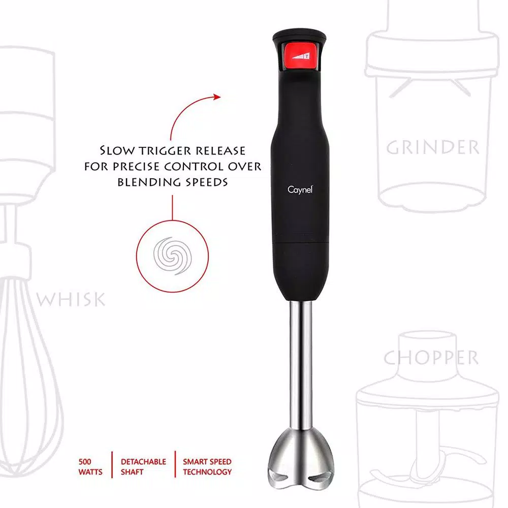 Boyel Living 500W 8-Speed Black Stainless Steel 5-in-1 Immersion Hand Blender Set