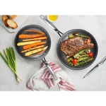 GRANITESTONE 12 in. Aluminum Non-Stick Diamond Infused Round Fry Pan, Charcoal Granite thumbnail 4