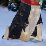 Home Accents Holiday 36-in Tinsel Husky Dog LED Yard Decoration with 80 Warm White Lights thumbnail 5