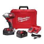 Milwaukee M18 18V Cordless 3/8 in. Compact Impact Wrench Kit with (2) 3.0 Ah Batteries, Charger, and Hard Case thumbnail 1