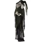 Haunted Hill Farm 6 ft. Animatronic Talking Witch Halloween Prop with Shrunken Skull thumbnail 4