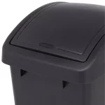 Rubbermaid 12.5 Gal. Black Swing Top Plastic Wastebasket thumbnail 5