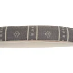 LR Home Embroidered Ethnic Floral Throw Pillow, 14 x 36 in, Gray and Cream Cotton thumbnail 4