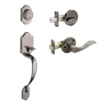 Copper Creek Heritage Antique Nickel Handleset with Waverlie Lever Trim thumbnail 1