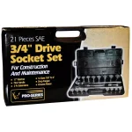 PRO-SERIES 21-Piece 3/4 in. Drive Socket Set with Reversible Ratchet and Blow Molded Case thumbnail 2