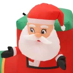 Airblown 12 ft. W Inflatable Pre-Lit Plush Santa in Circus Train Christmas Decoration thumbnail 4