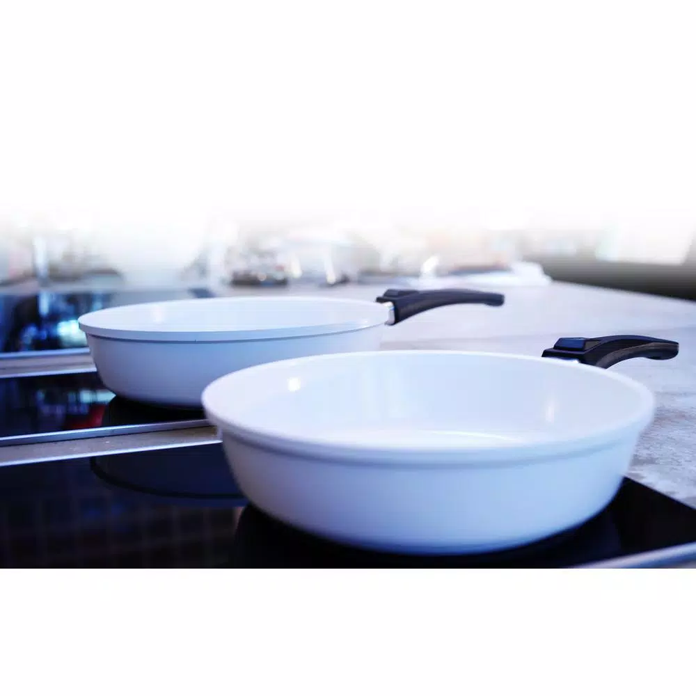 Berndes Vario Click Pearl 6 Qt. Cast Aluminum Ceramic Nonstick Saute Pan, White