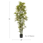 Pure Garden 72 in. Artificial Bamboo Plant with Black Pot thumbnail 2