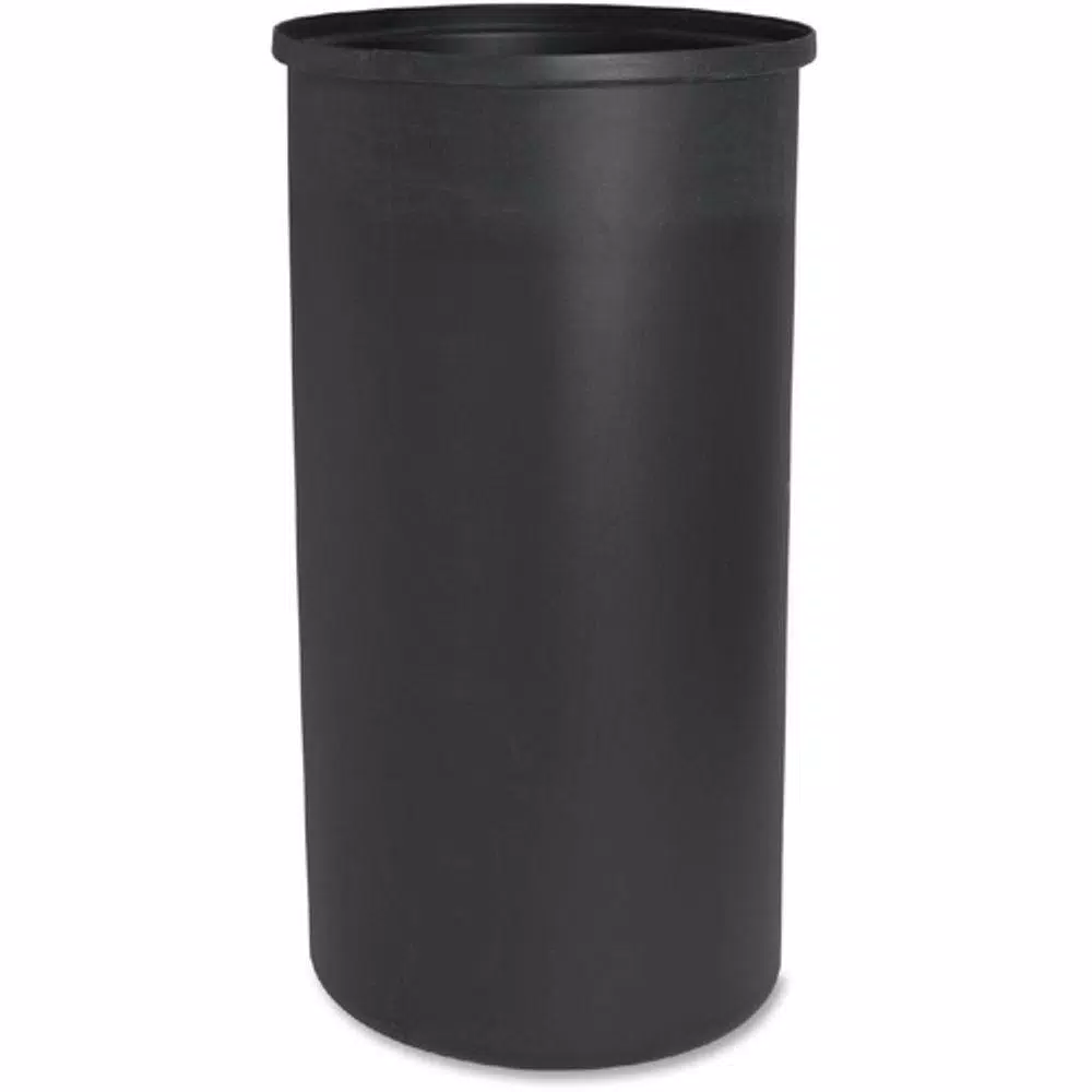 Genuine Joe 35 Gal. Aluminum Round Open Top Trash Can, Weather-Resistant Outdoor Waste Receptacle