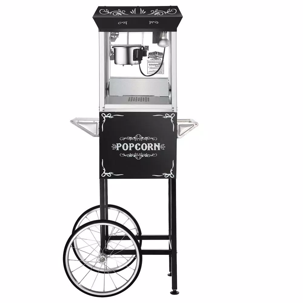 Great Northern Popcorn Foundation Popcorn Machine with Mobile Cart, 6-Ounce Kettle, 2 Gallon Capacity