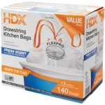 HDX 13 Gallon Scented Kitchen Trash Bags with Drawstring, Odor Control, White (140-Count) thumbnail 4