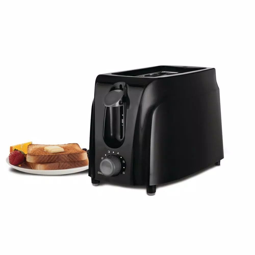 Brentwood 2-Slice Black Toaster with Cool-Touch Exterior and Wide Slots