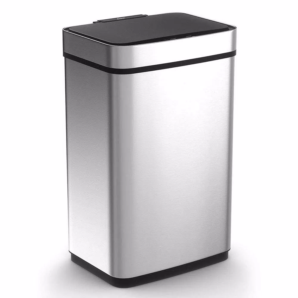 Boyel Living 13 Gallon Automatic Touchless Infrared Motion Sensor Stainless Steel Garbage Can, Silver