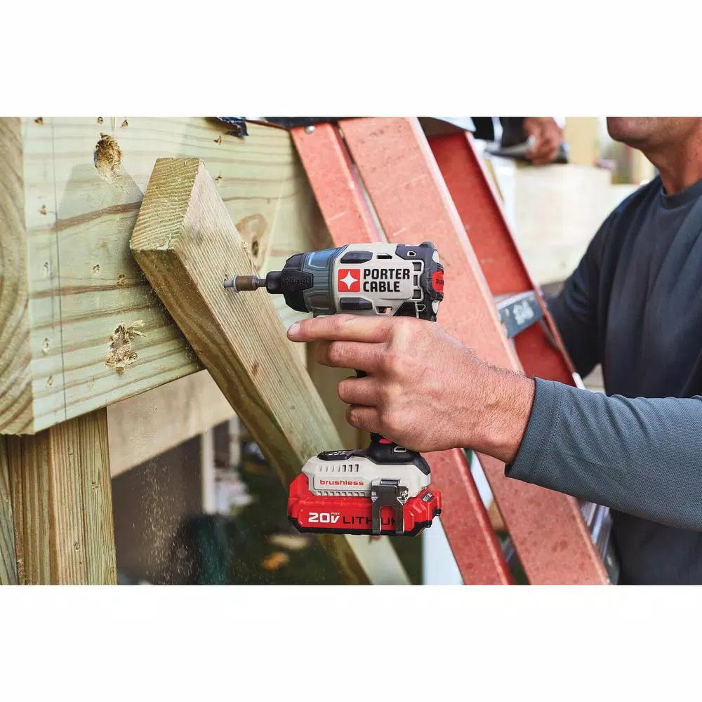 Porter-Cable 20V MAX Brushless Cordless 1/4 in. Impact Driver Kit with 2 1.5 Ah Batteries and Charger