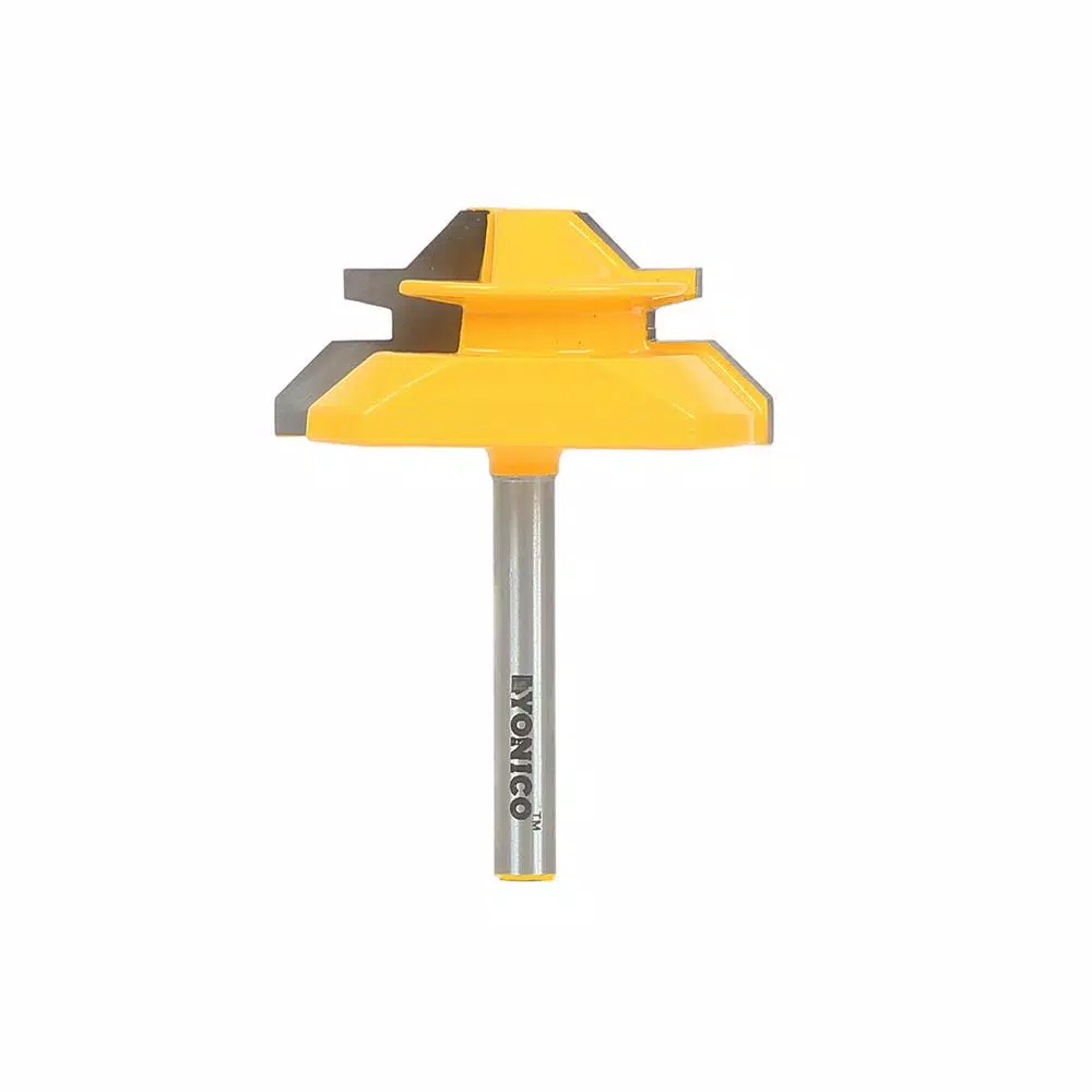 Yonico Lock Miter Router Bit, 1/4 in. Shank, Carbide Tipped, for Stock up to 3/4 in.