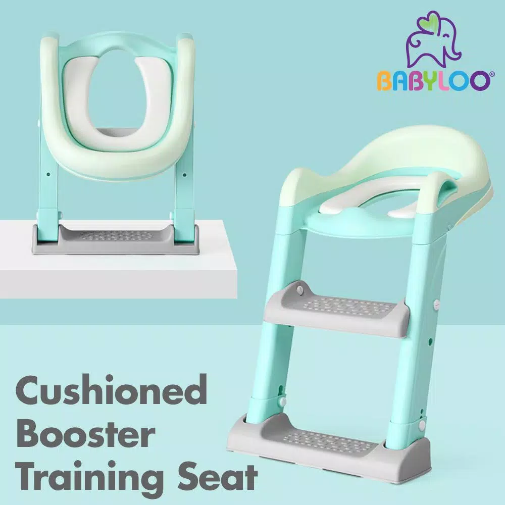 Babyloo Sterdy Potty Training Booster Seat with Adjustable Height and Removable Cushion - Mint Green