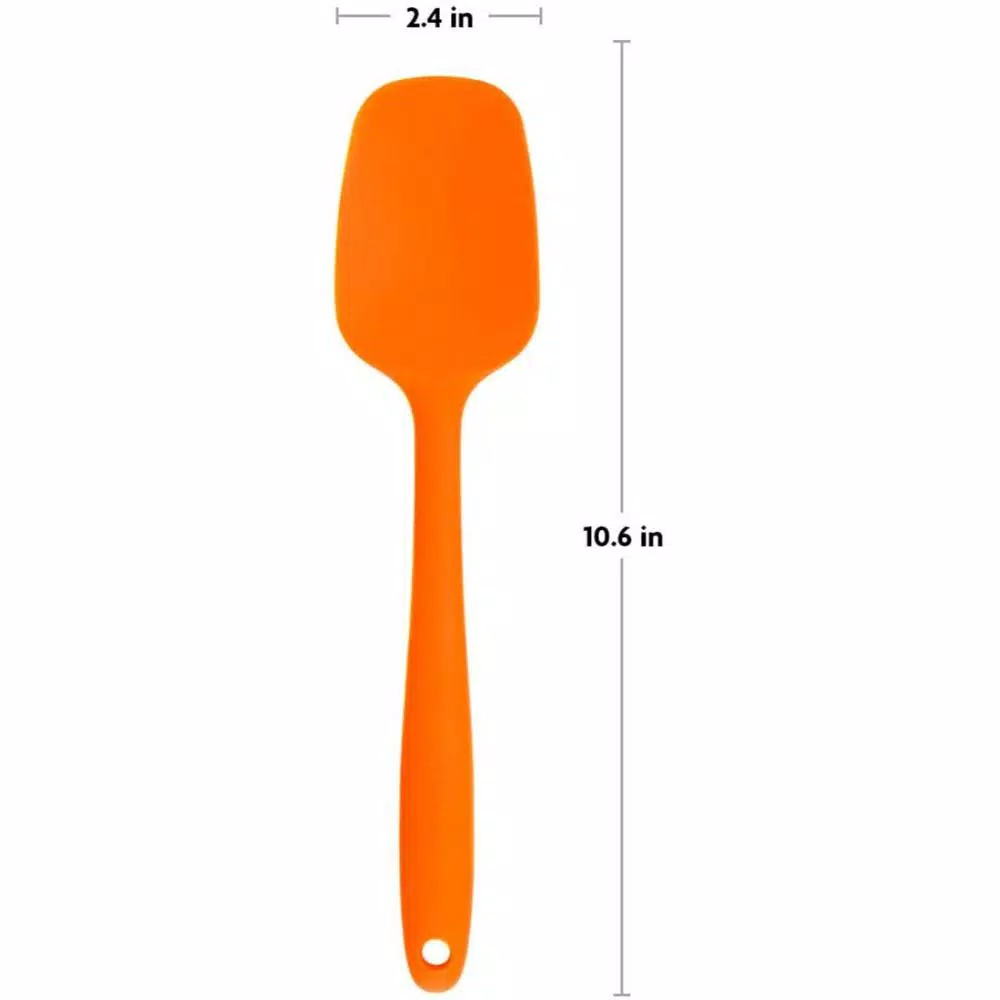 OVENTE Premium Silicone Spatula, Heat Resistant 500°F, Stainless Steel Core, Non-Stick, Orange