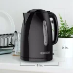 BLACK+DECKER 1.7L Rapid Boil Electric Cordless Kettle, 1500W, Black thumbnail 8