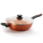 Gibson Home Cuisine 3 Qt. Aluminum Ceramic Nonstick Saute Pan with Glass Lid, Copper thumbnail 1