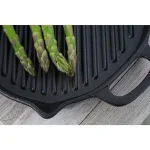 Chasseur 18 in. Oval Enameled Cast Iron Grill Pan, Black thumbnail 4